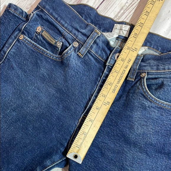 VTG Sz 3 Calvin Klein Dark Blue Boot Cut Mid Rise Denim Jeans Women’s Vintage - Picture 6 of 16